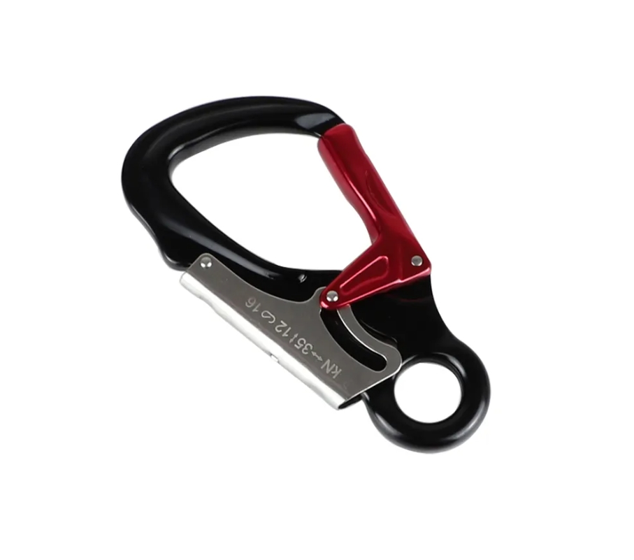 35kN Aluminum Alloy 7075 Buckle Main Lock Outdoor Rock Climbing Safety Buckle Small Eye Hook Fixer Lock Rope Spring Hook
