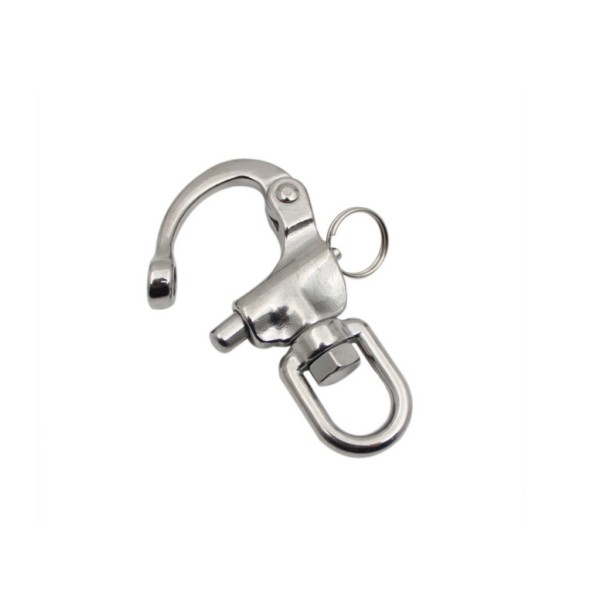 Stainless Steel 316 Coil Rotating Spring Shackle Hand Pull Quick Release Shackle Marine Yacht Accessories