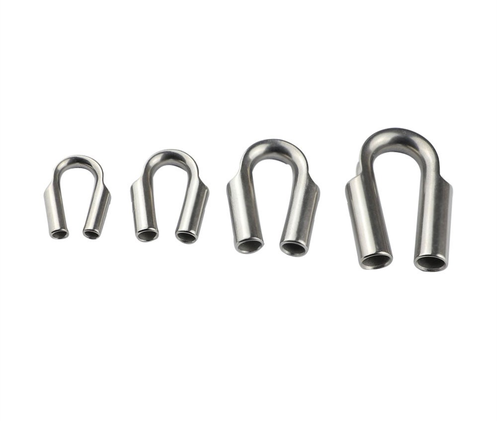 Stainless Steel 304 Wire Cable Rope Cable Fittings Pipe Thimble Chicken Heart Ring Steel Wire Rope Collar Marine Grade Rigging Hardware